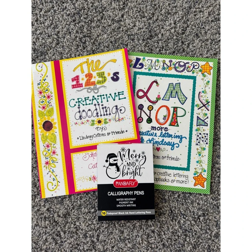 Lindsay Ostrom Creative Lettering Doodling Book Set Pandafly Calligraphy Pens